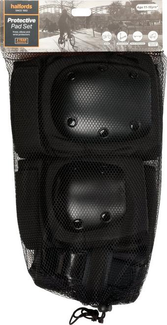 Halfords Black Junior Full Pad Set, 11-15yrs