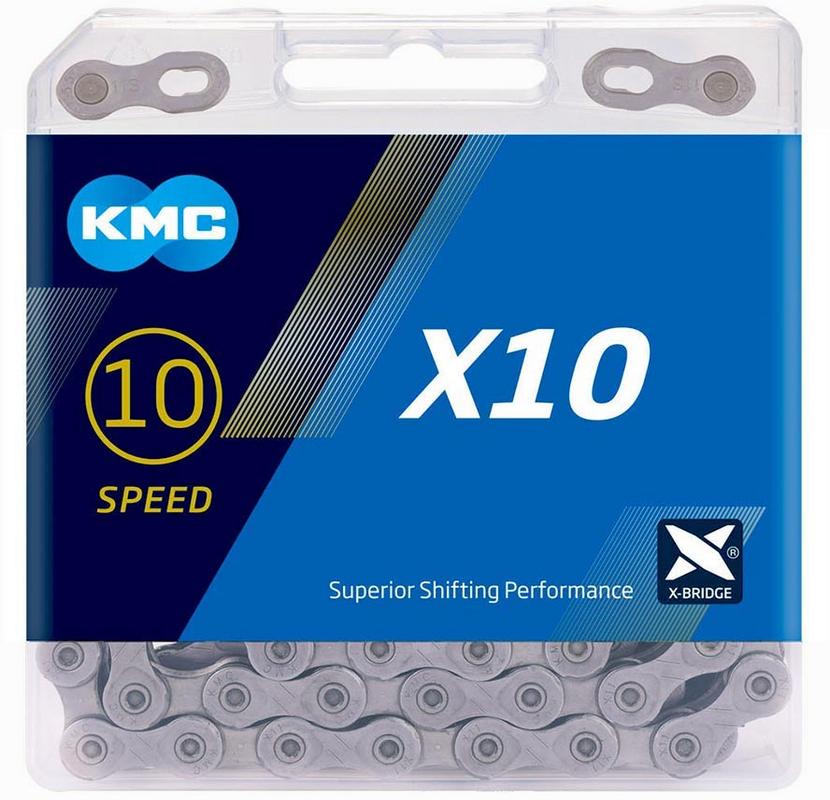 Halfords KMC X10 10 Speed Chain, Grey 122L | Extra 8% off for BC Members