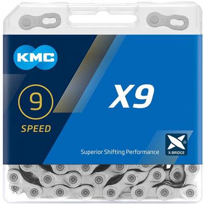 KMC X9 9 Speed Chain, Grey 122L KMC X9 9 Speed Chain, Grey 122L