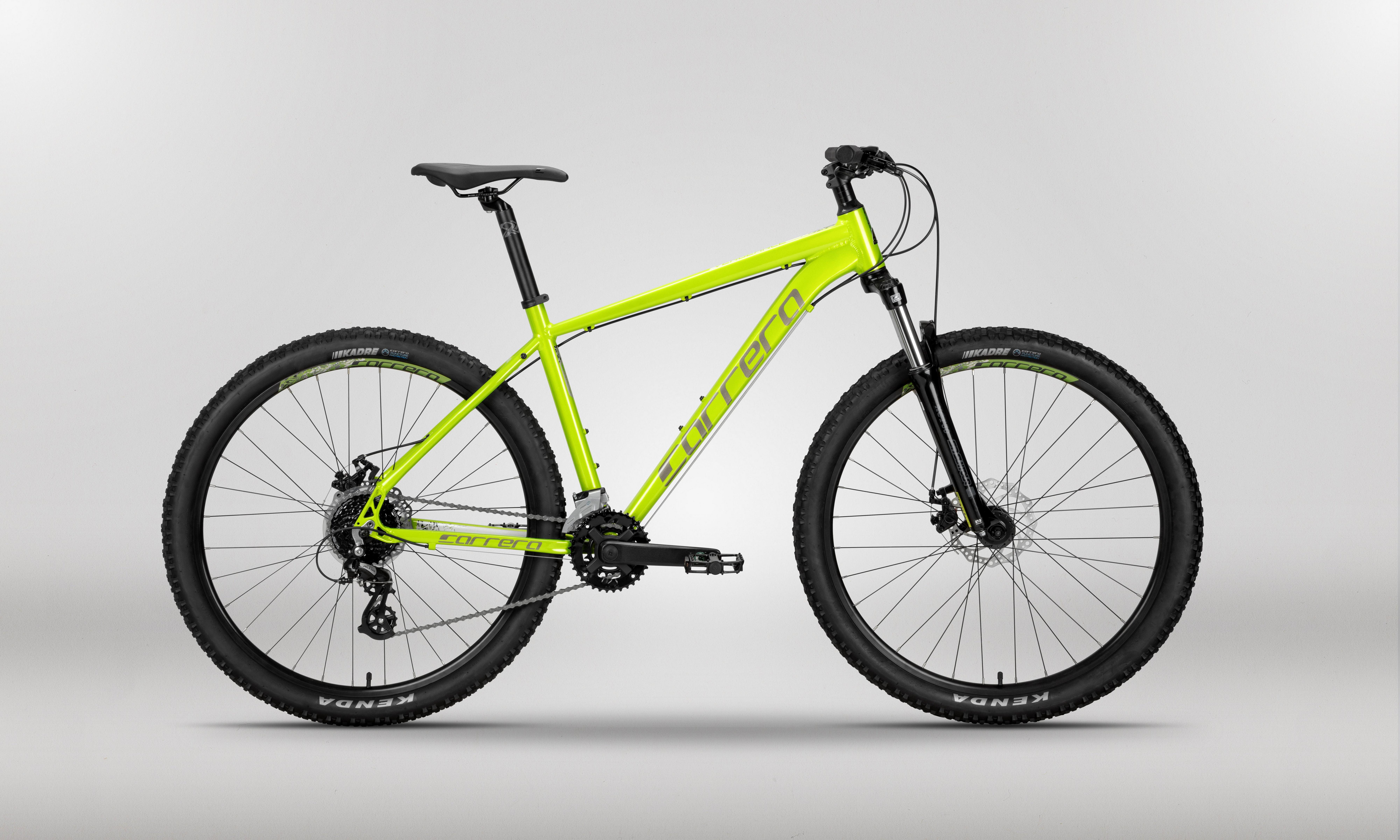 Carrera Vengeance Mens Mountain Bike - Neon Lime - XS, S, M, L, XL Frames