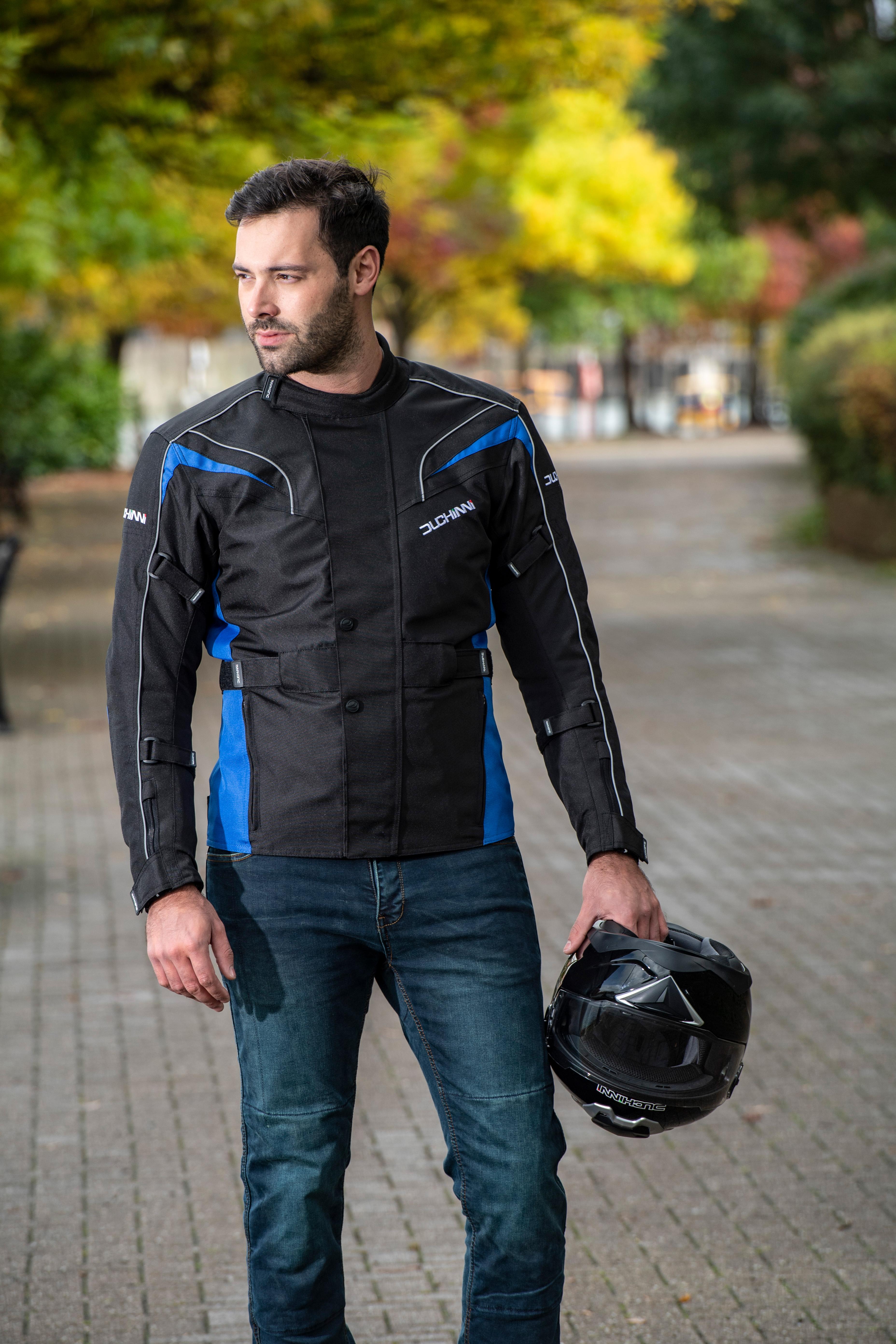Duchinni Hurricane Motorcycle Jacket - Black and Blue