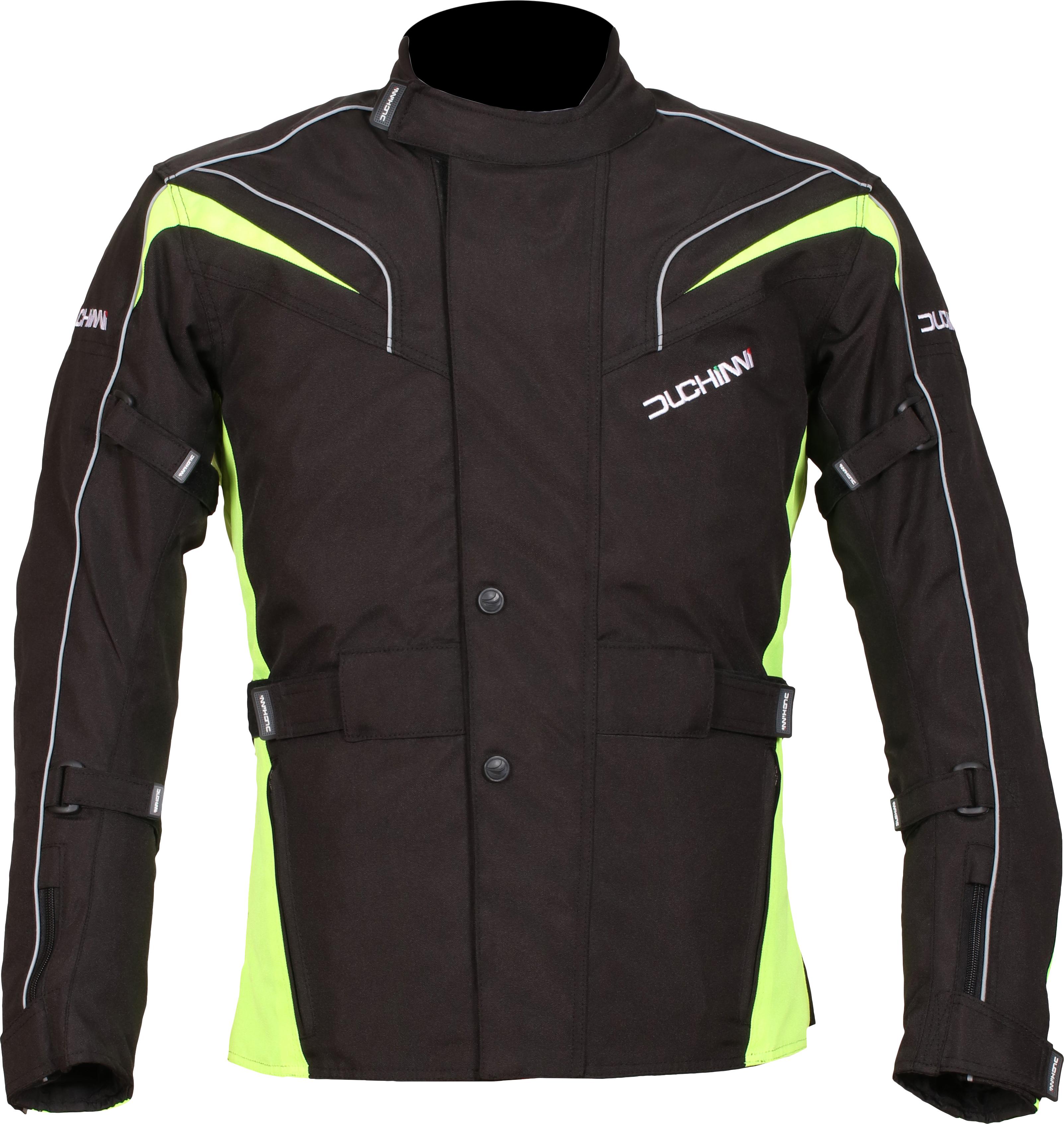 Duchinni Hurricane Motorcycle Jacket - Black and Neon, 5XL