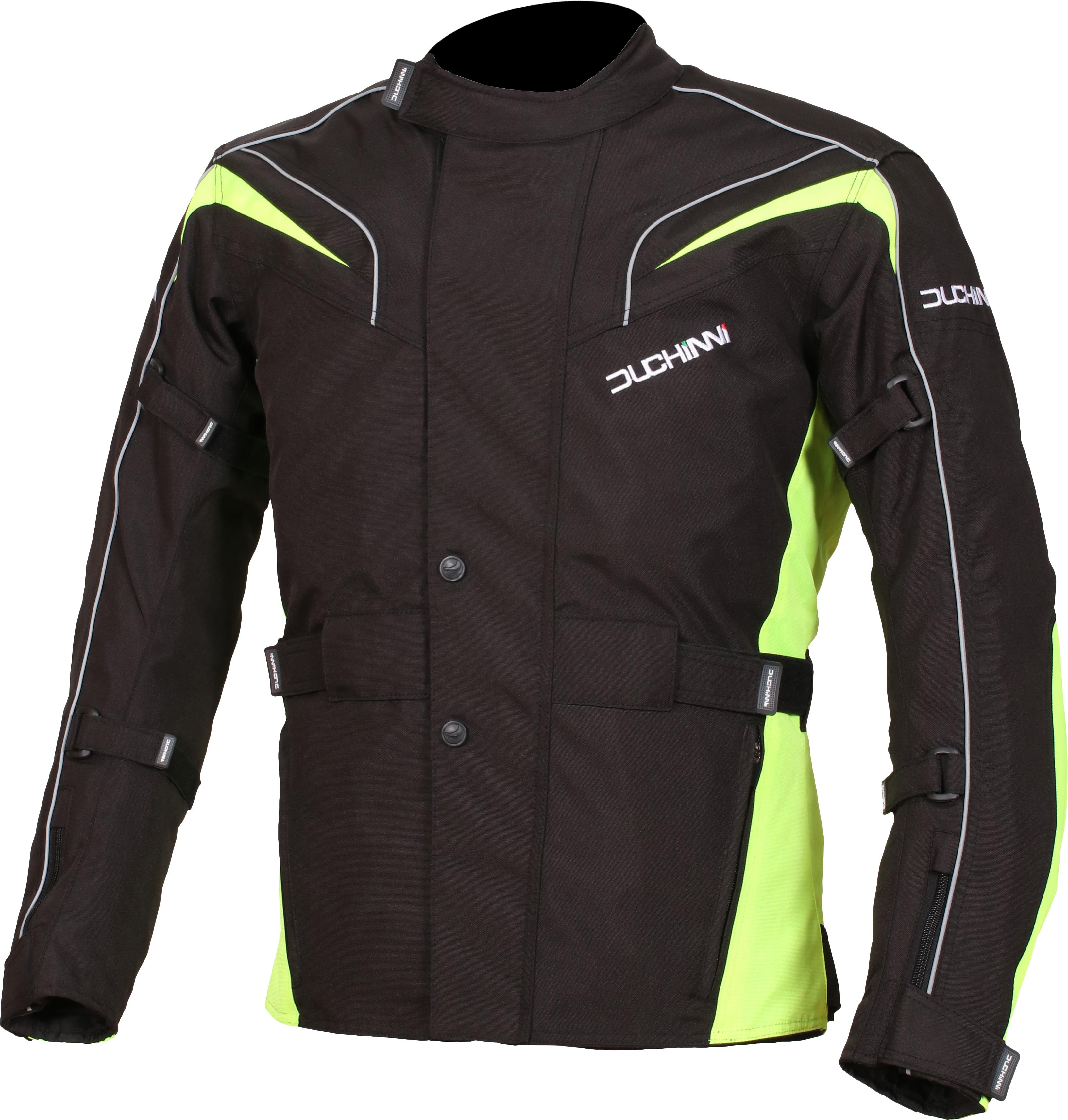 Duchinni Hurricane Motorcycle Jacket - Black and Neon, 5XL