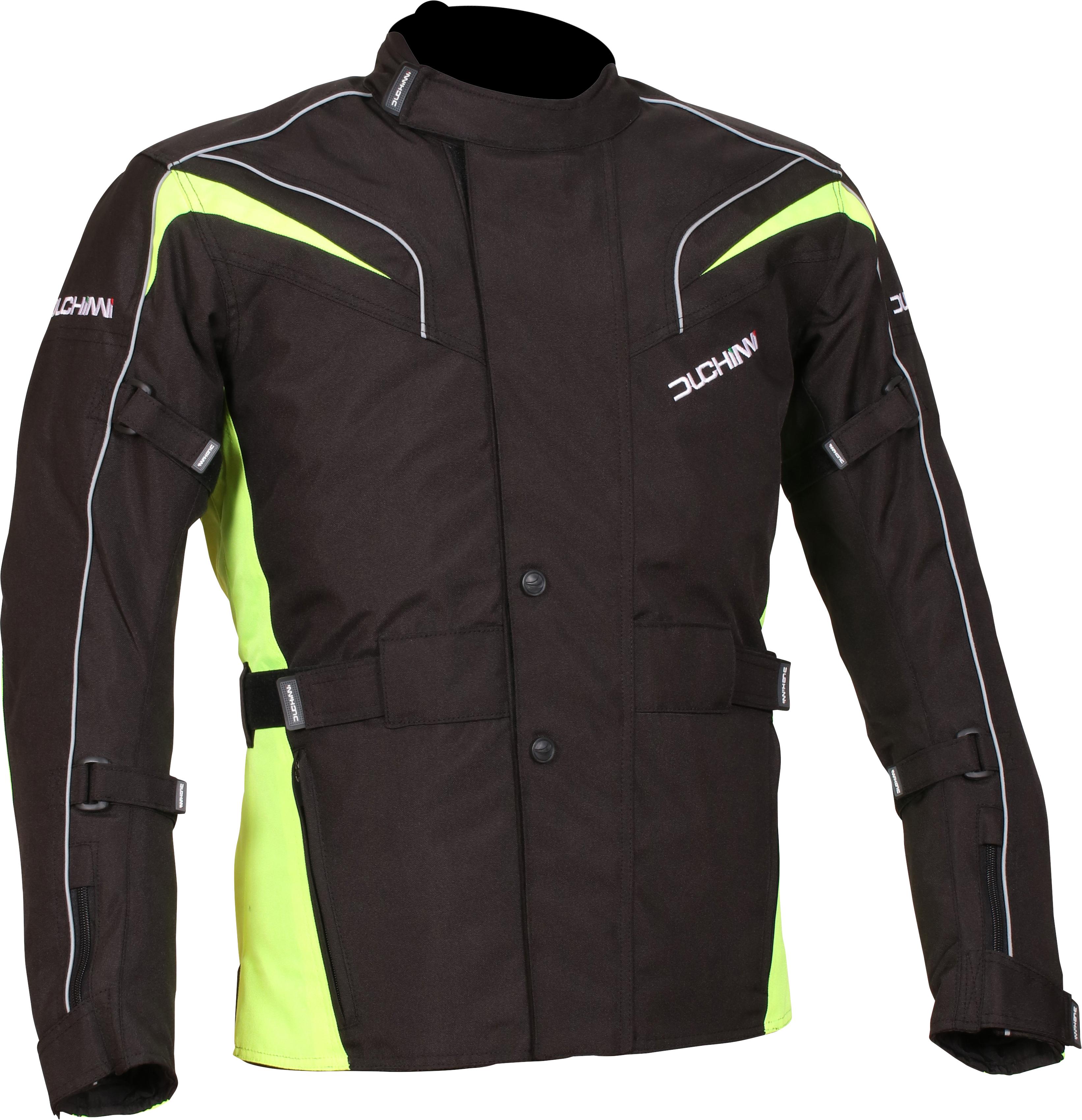 Duchinni Hurricane Motorcycle Jacket - Black and Neon, 4XL | Halfords UK