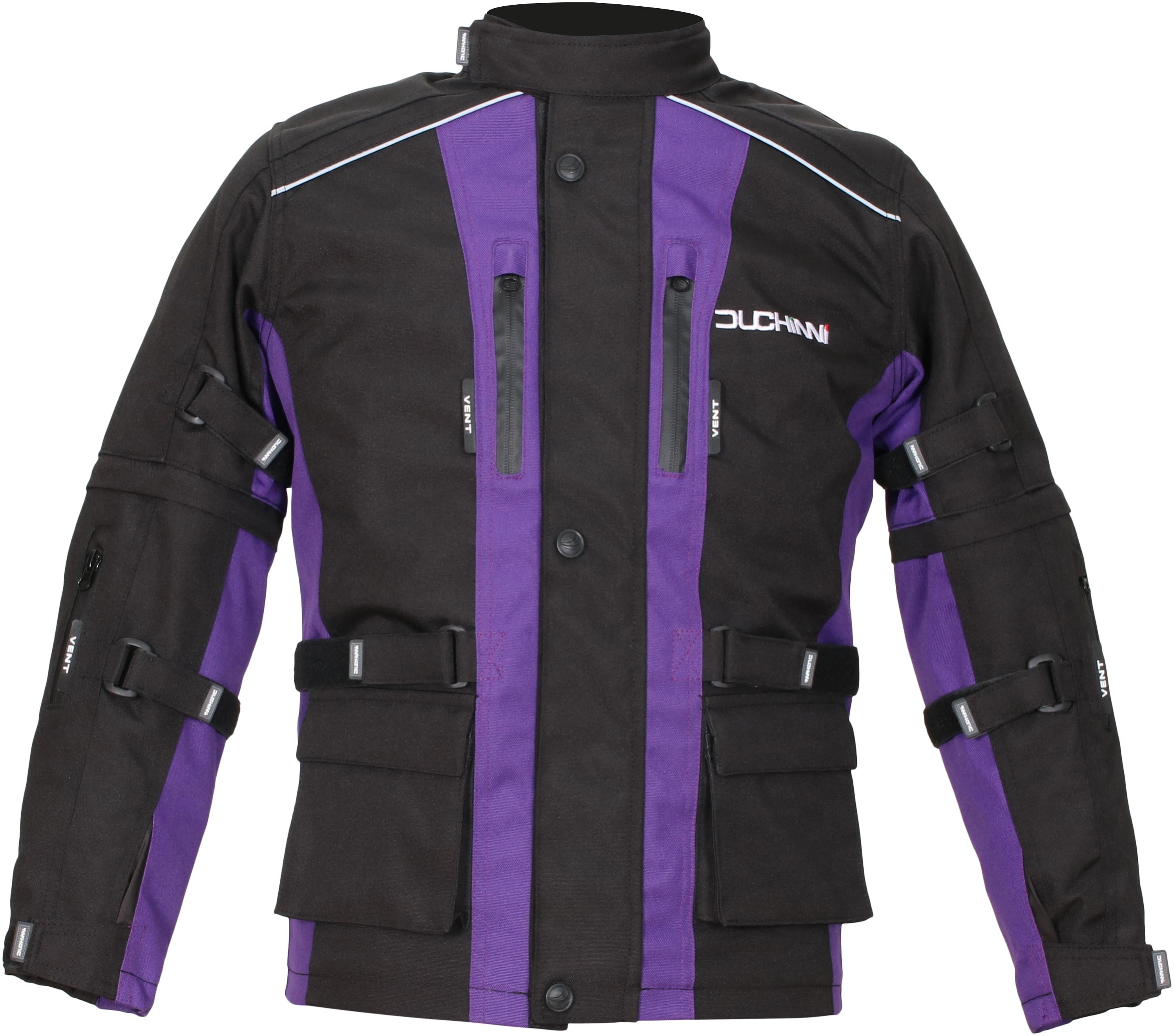 Duchinni Jago Youth Motorcycle Jacket - Black And Purple, L