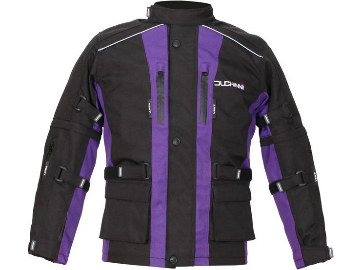 Duchinni Jago Youth Motorcycle Jacket - Black and Purple