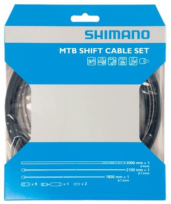 MTB gear cable set with stainless steel inner wire black