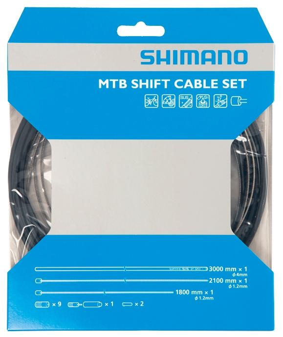 Shimano MTB Gear Cable Set with Stainless Steel Inner Wire, Black