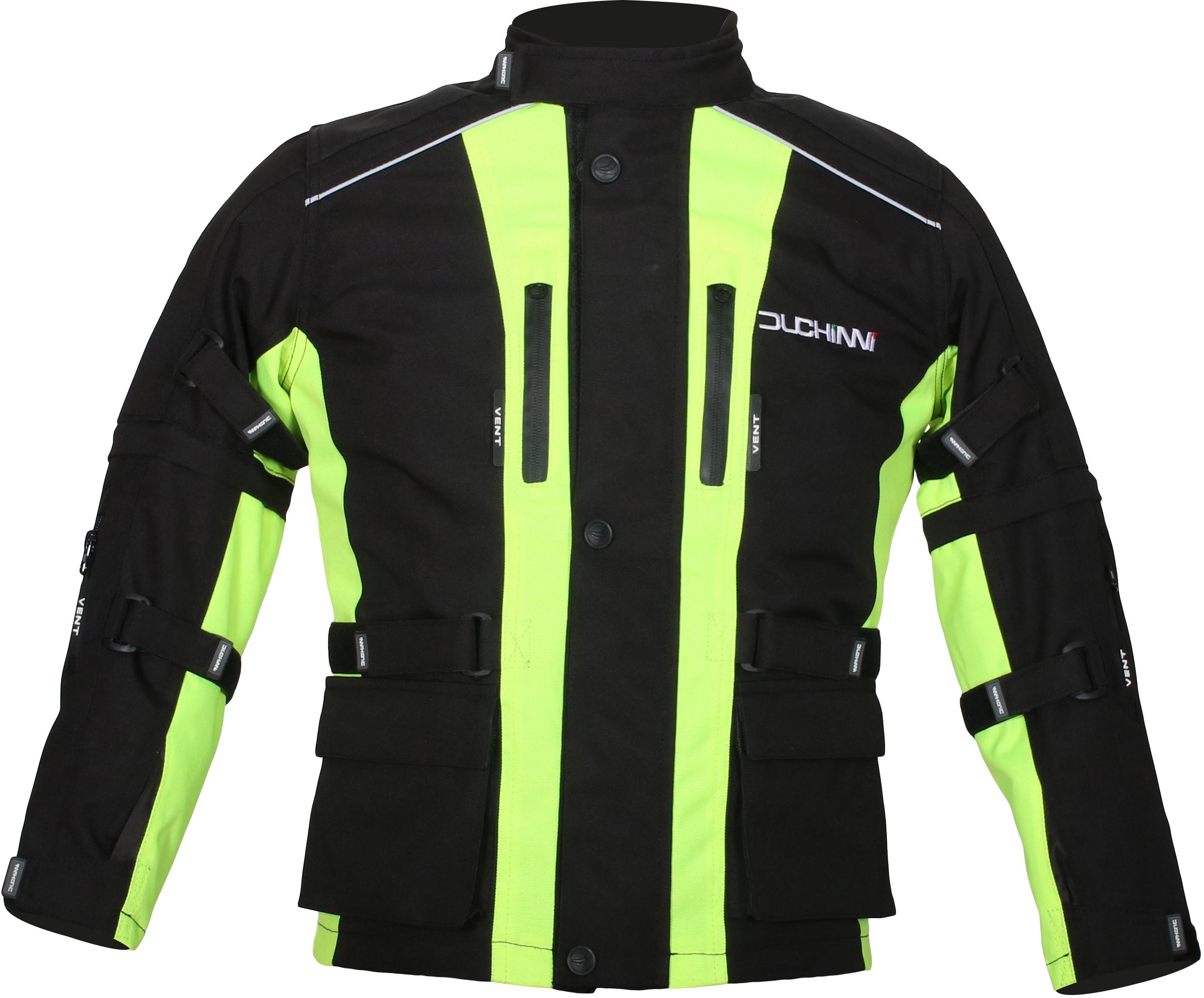 Duchinni Jago Youth Motorcycle Jacket - Black and Neon, XS