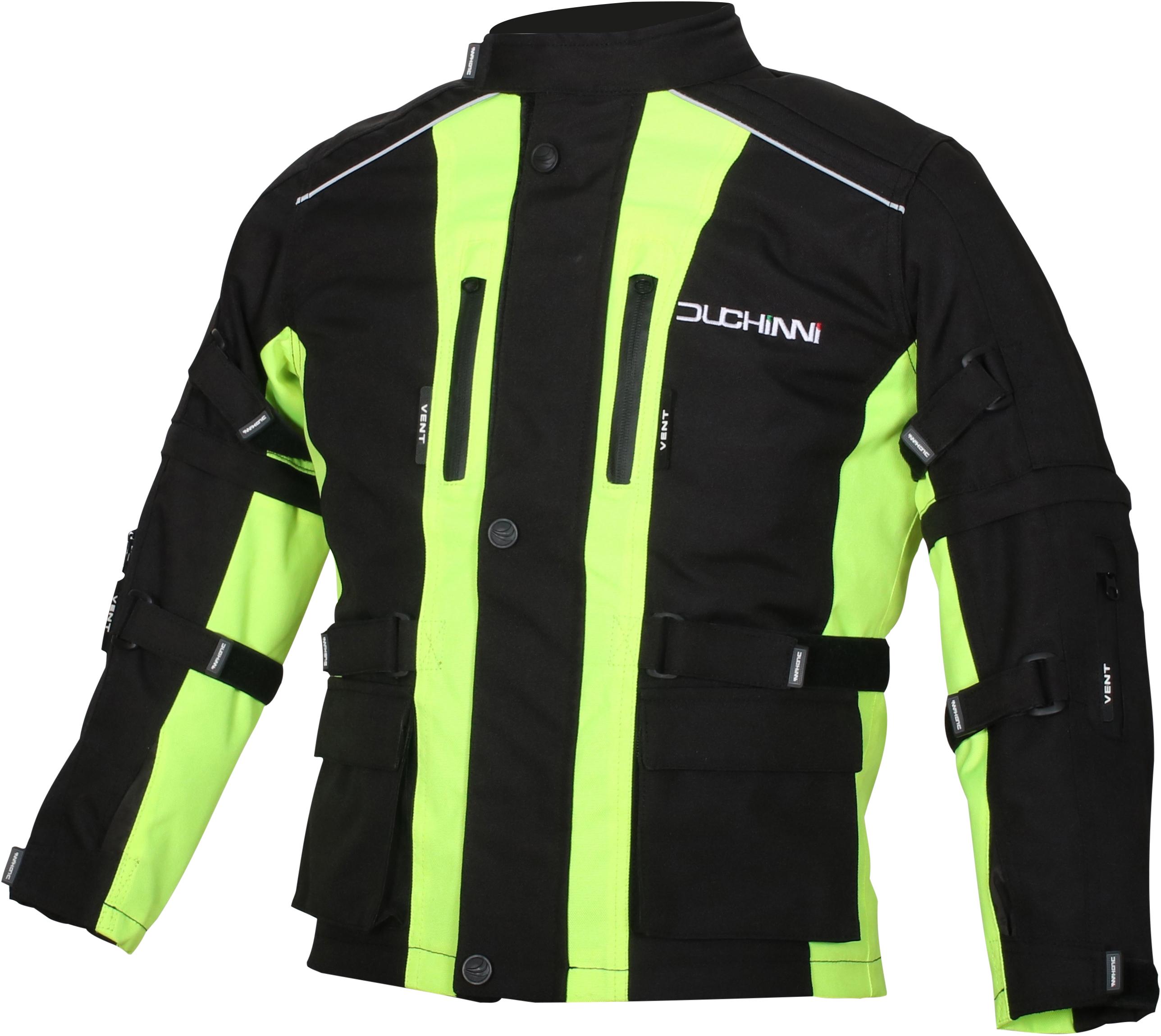Duchinni Jago Youth Motorcycle Jacket - Black and Neon, XS