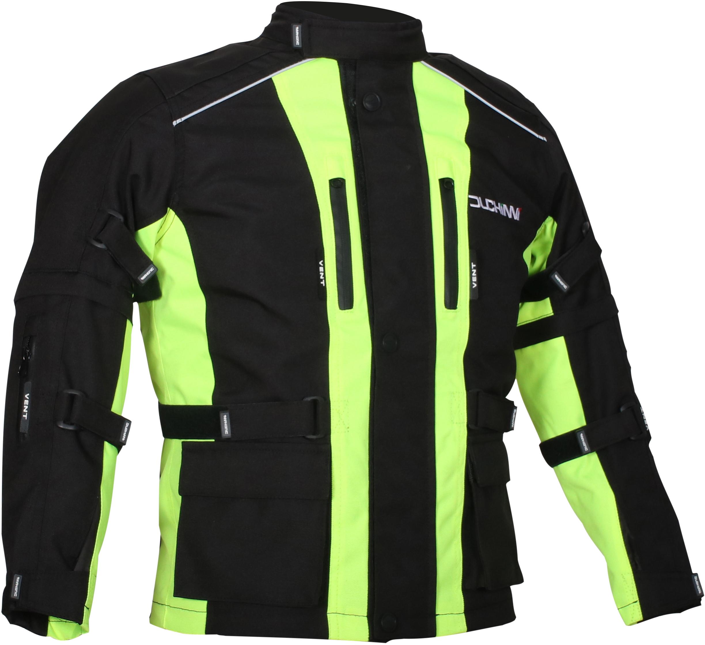 Duchinni Jago Youth Motorcycle Jacket - Black and Neon, XS