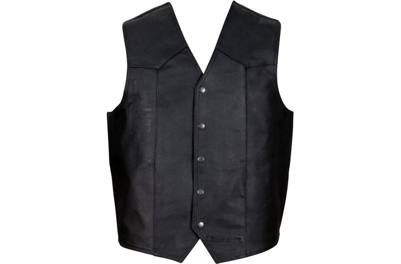 Duchinni Classic Leather Motorcycle Waistcoat - Black Duchinni Classic Leather Motorcycle Waistcoat - Black