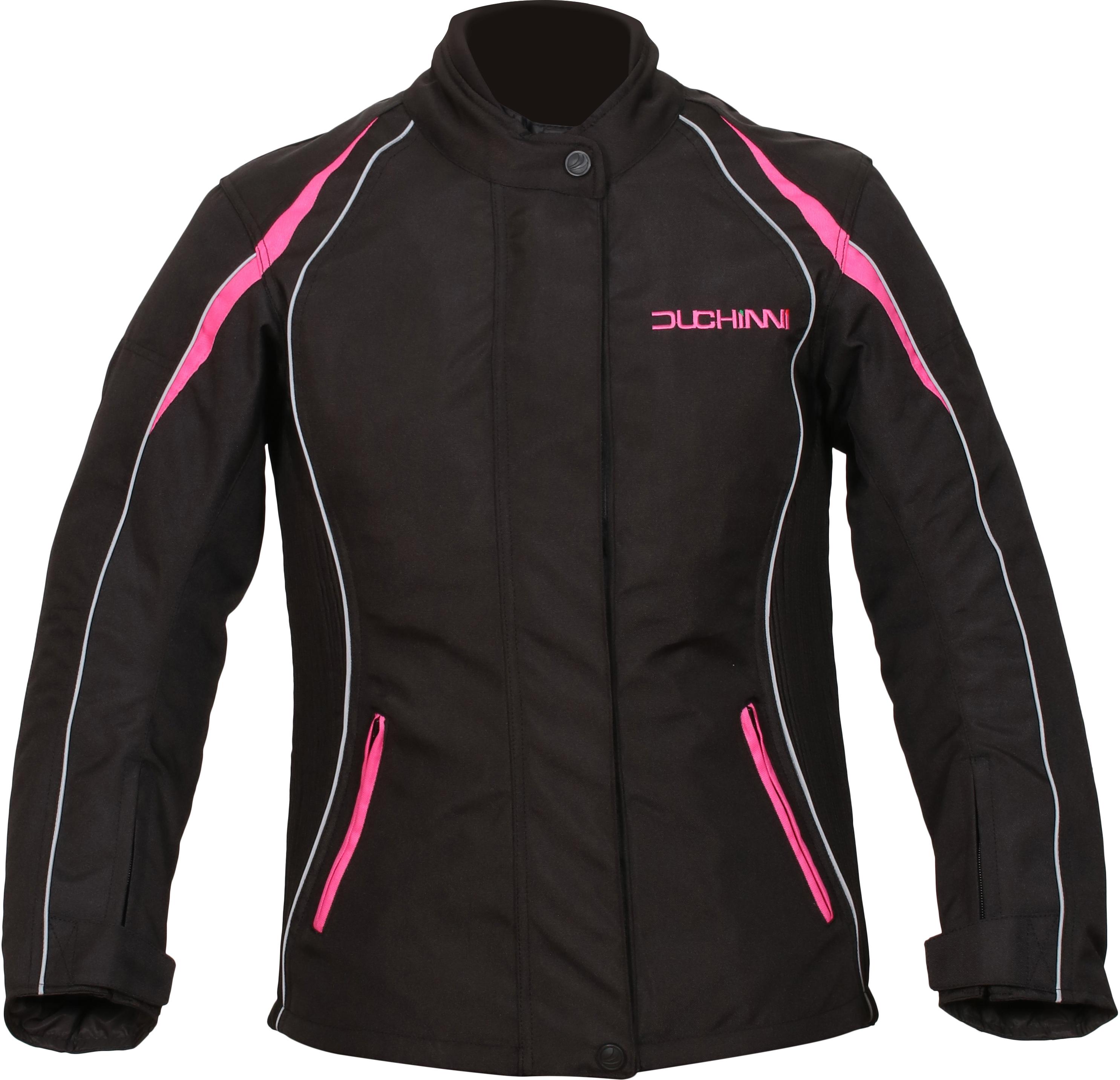 Duchinni Vienna Ladies Motorcycle Jacket - Black And Pink, 10