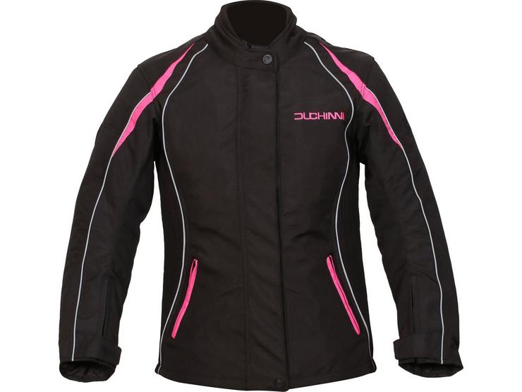 Duchinni Vienna Ladies Motorcycle Jacket - Black and Pink