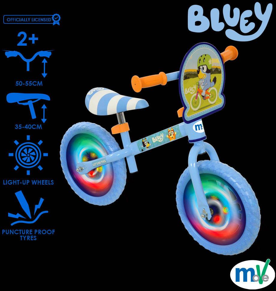 Bluey LED Balance Bike - 12" Wheel