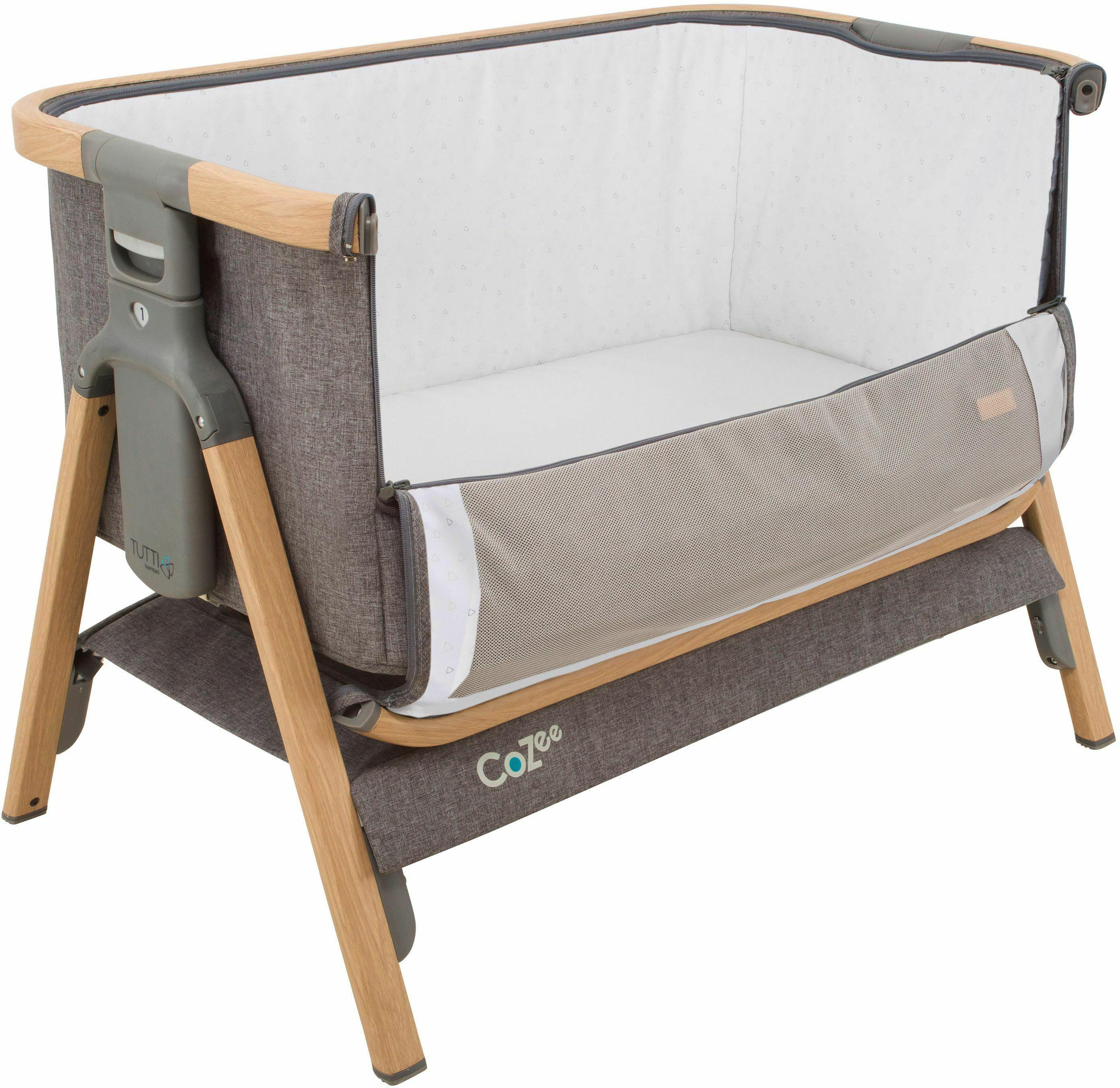 Tutti Bambini CoZee Bedside Crib  - Oak and Charcoal
