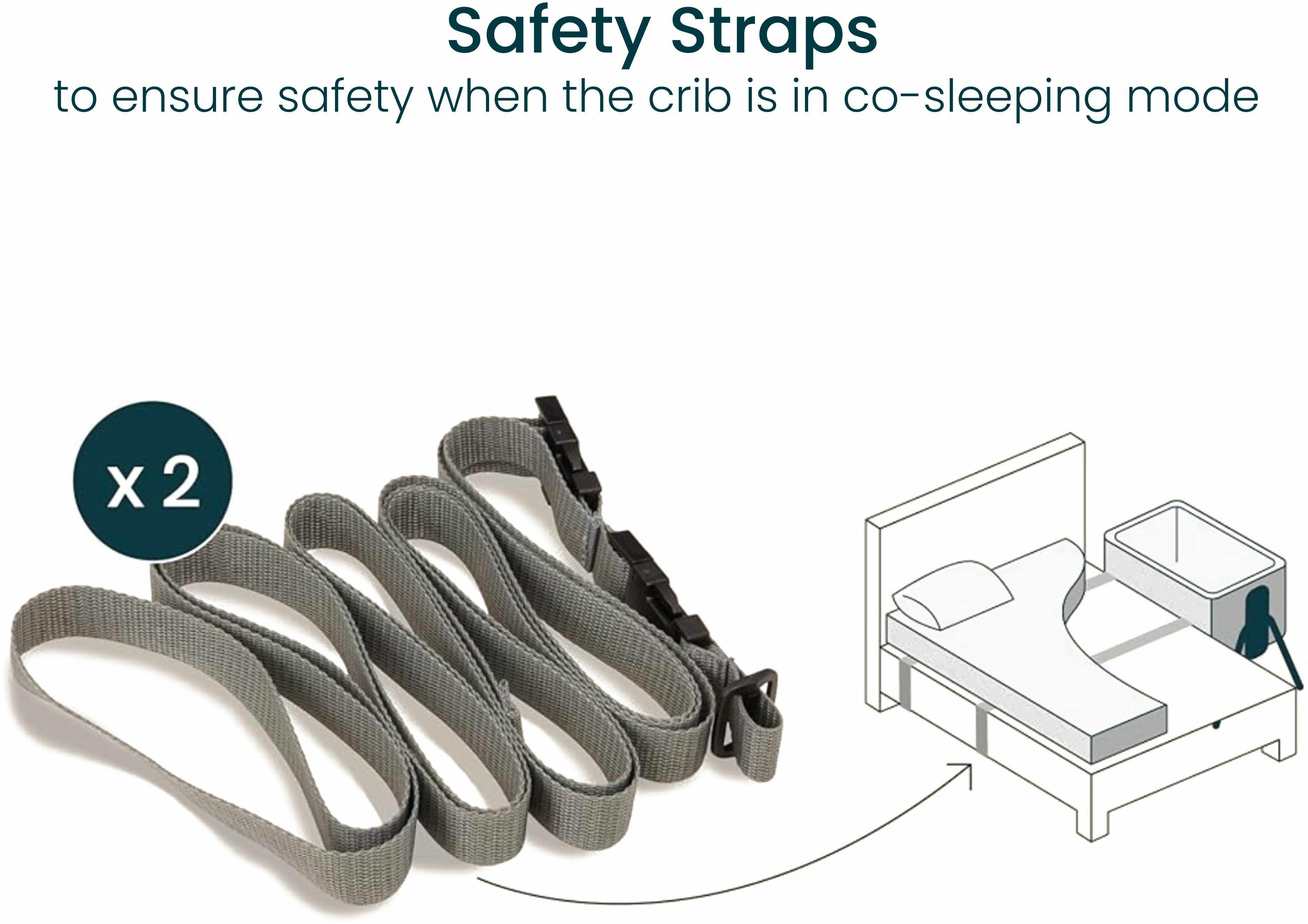 Tutti Bambini CoZee Bedside Crib  - Oak and Charcoal