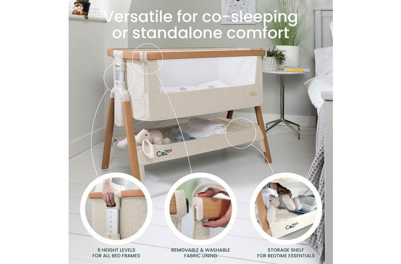 Tutti Bambini Cozee Bedside Crib - Walnut/Ecru Tutti Bambini Cozee Bedside Crib - Walnut/Ecru