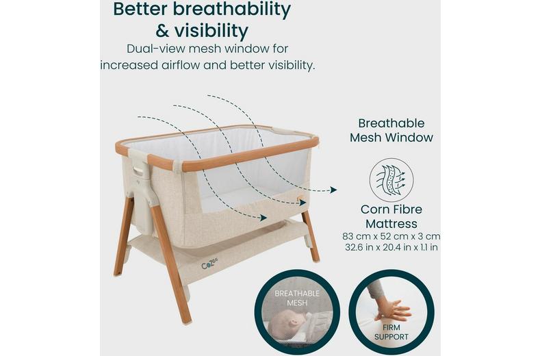 Tutti Bambini Cozee Bedside Crib - Walnut/Ecru Tutti Bambini Cozee Bedside Crib - Walnut/Ecru