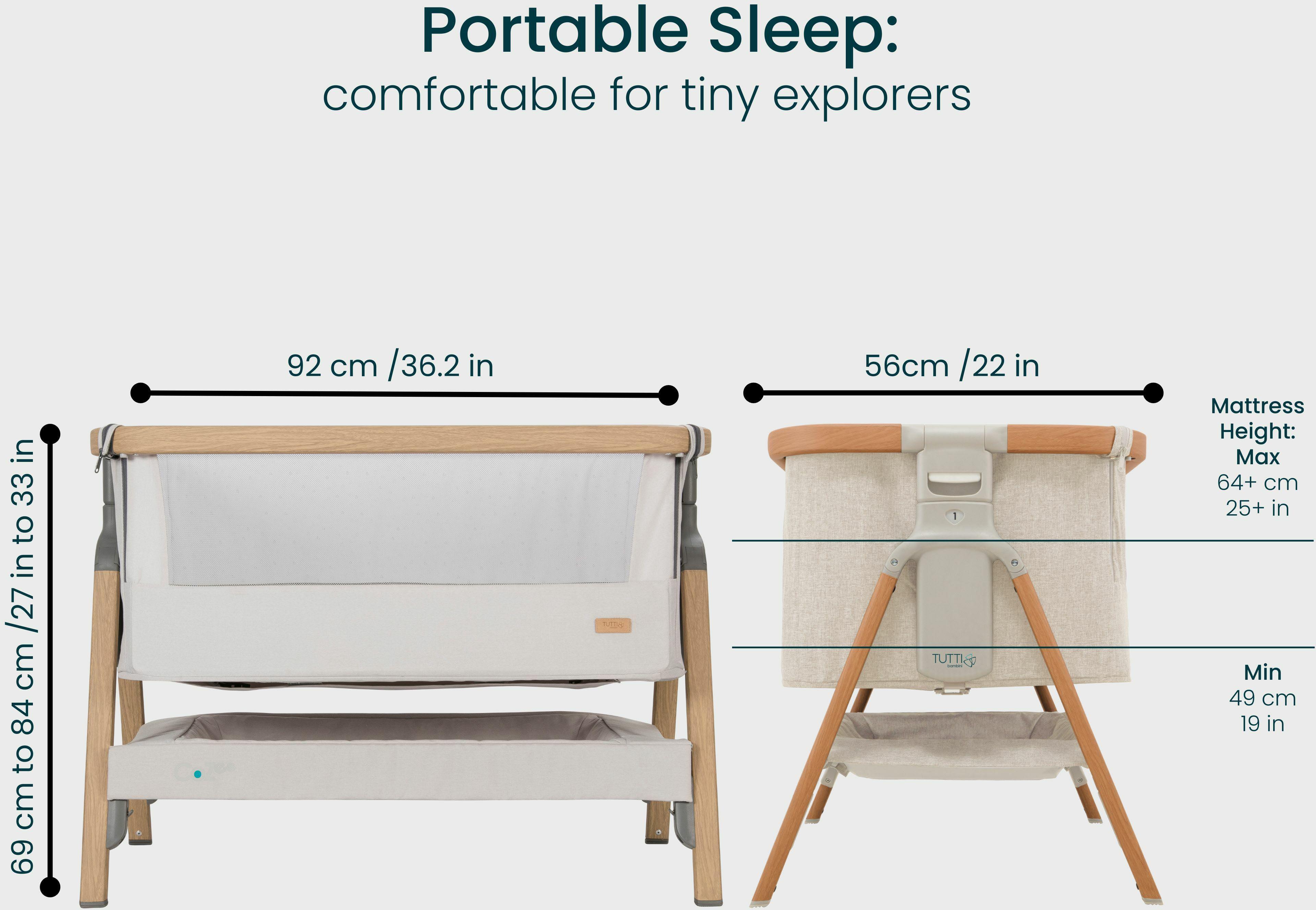 Tutti Bambini Cozee Bedside Crib - Walnut/Ecru