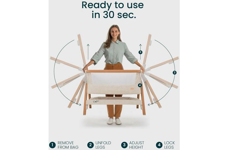 Tutti Bambini Cozee Bedside Crib - Walnut/Ecru Tutti Bambini Cozee Bedside Crib - Walnut/Ecru