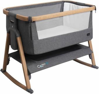 Tutti Bambini CoZee Air Bedside Crib  - Oak/Charcoal