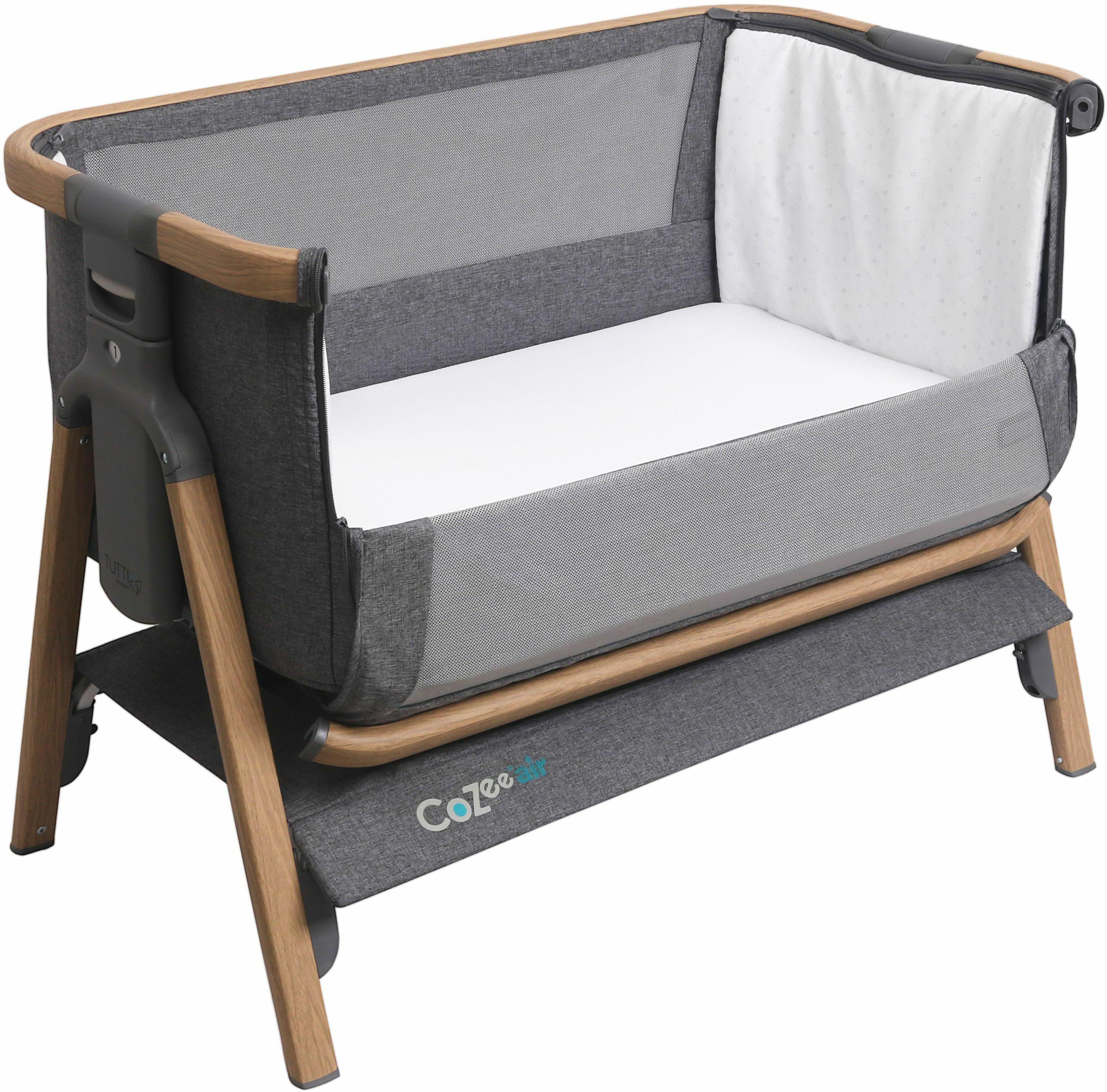 Tutti Bambini CoZee Air Bedside Crib  - Oak/Charcoal