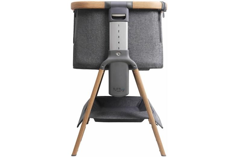 Tutti Bambini CoZee Air Bedside Crib - Oak/Charcoal Tutti Bambini CoZee Air Bedside Crib - Oak/Charcoal