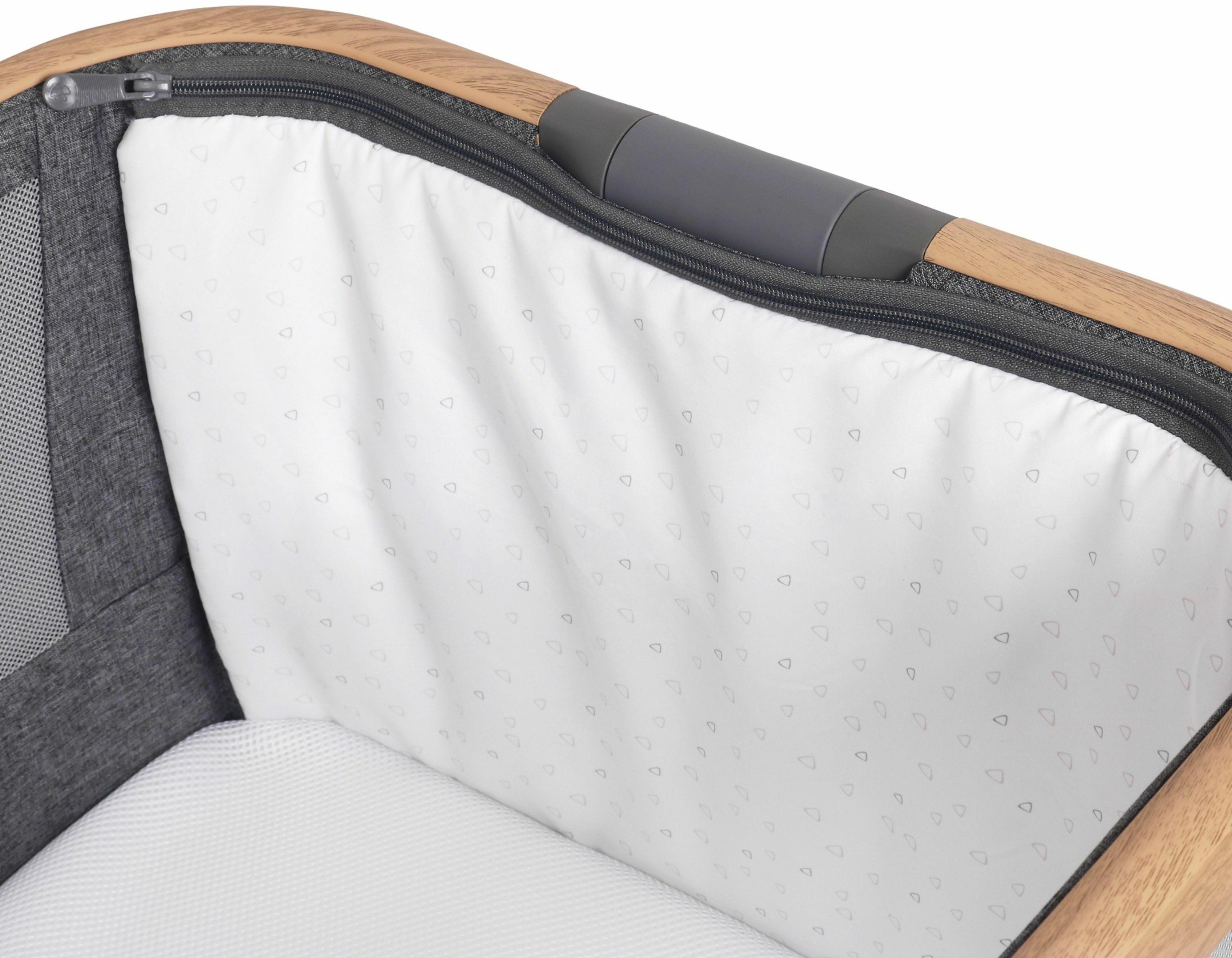 Tutti Bambini CoZee Air Bedside Crib  - Oak/Charcoal