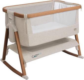 Tutti Bambini CoZee Air Bedside Crib - Walnut/Ecru