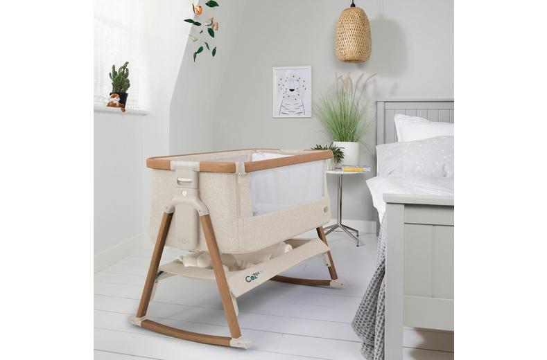Tutti Bambini CoZee Air Bedside Crib - Walnut/Ecru Tutti Bambini CoZee Air Bedside Crib - Walnut/Ecru