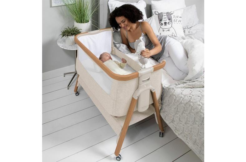 Tutti Bambini CoZee Air Bedside Crib - Walnut/Ecru Tutti Bambini CoZee Air Bedside Crib - Walnut/Ecru