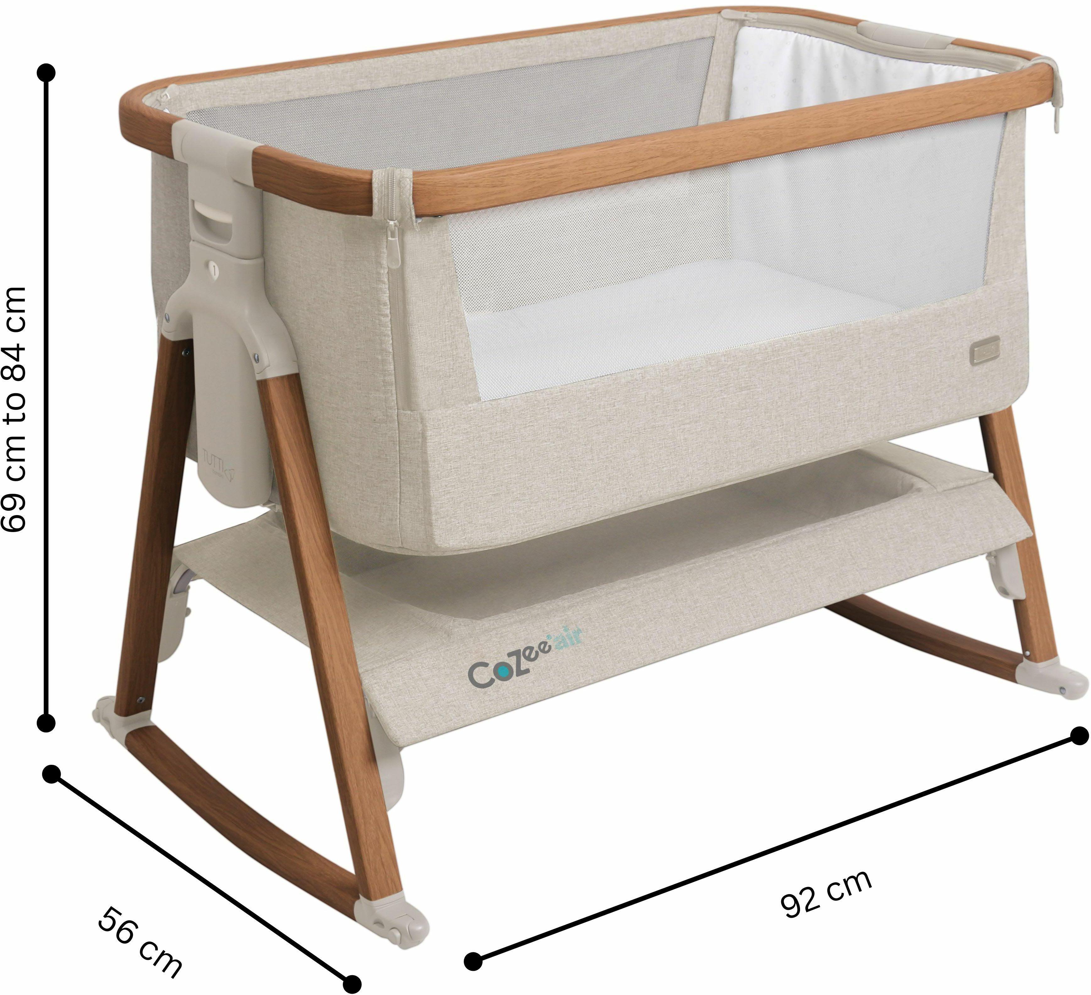 Tutti Bambini CoZee Air Bedside Crib - Walnut/Ecru