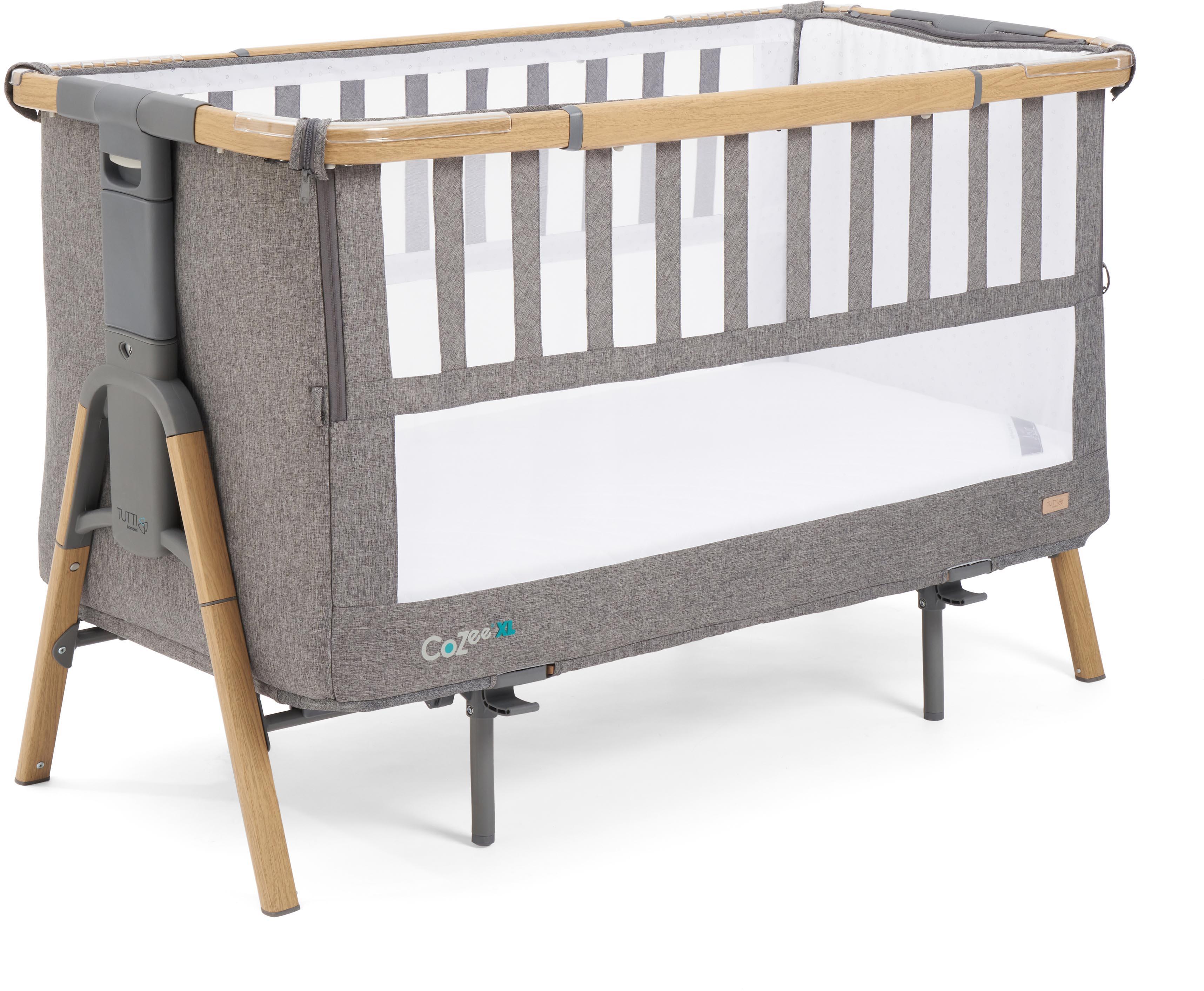 Tutti Bambini Cozee XL Bedside Crib & Cot - Charcoal
