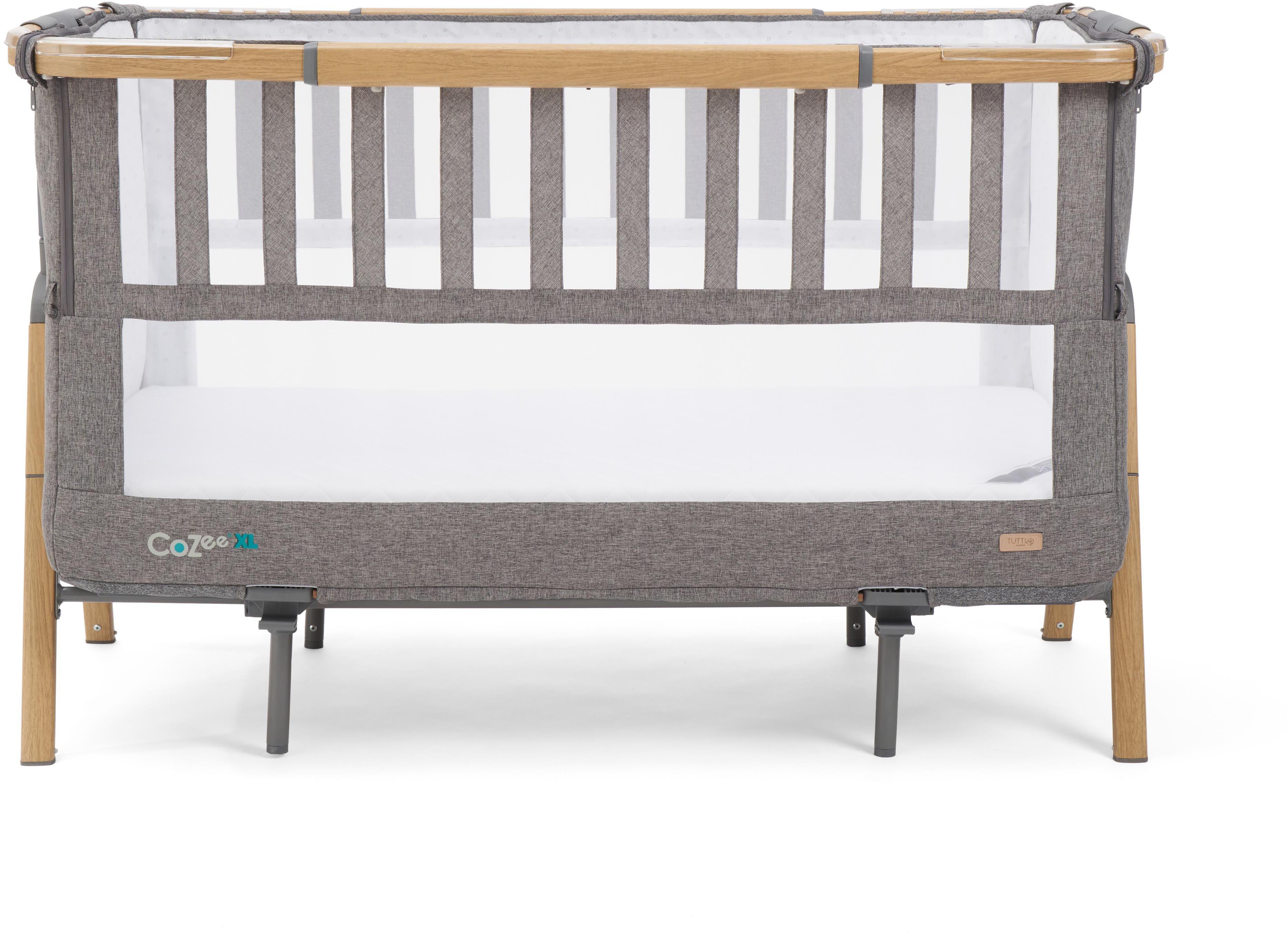Tutti Bambini Cozee XL Bedside Crib & Cot - Charcoal