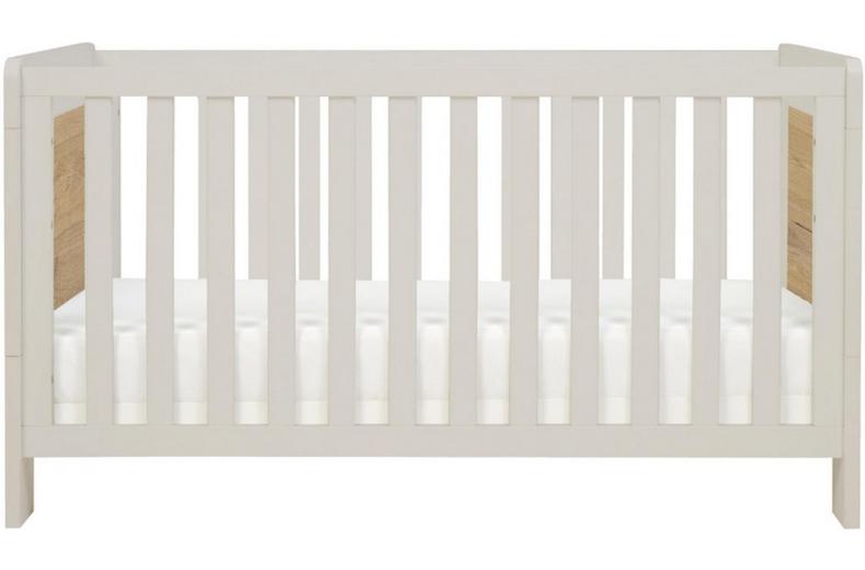 Tutti Bambini Alba Mini Cot Bed - White Sand /Oak Tutti Bambini Alba Mini Cot Bed - White Sand /Oak