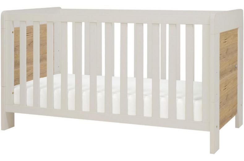 Tutti Bambini Alba Mini Cot Bed - White Sand /Oak Tutti Bambini Alba Mini Cot Bed - White Sand /Oak