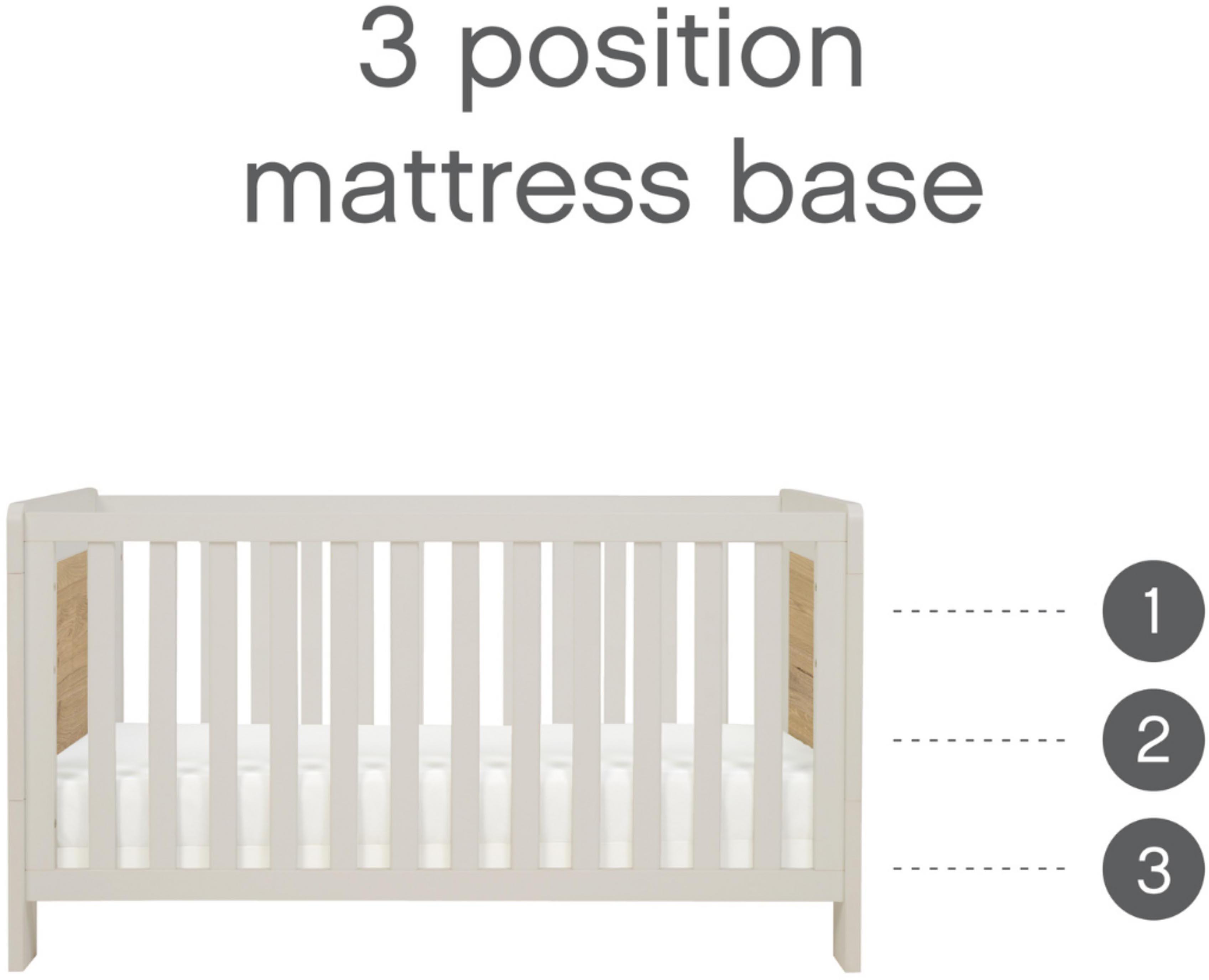 Tutti Bambini Alba Mini Cot Bed   - White Sand /Oak