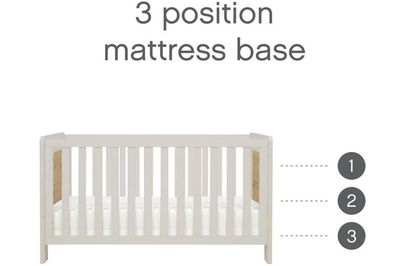 Tutti Bambini Alba Mini Cot Bed - White Sand /Oak Tutti Bambini Alba Mini Cot Bed - White Sand /Oak