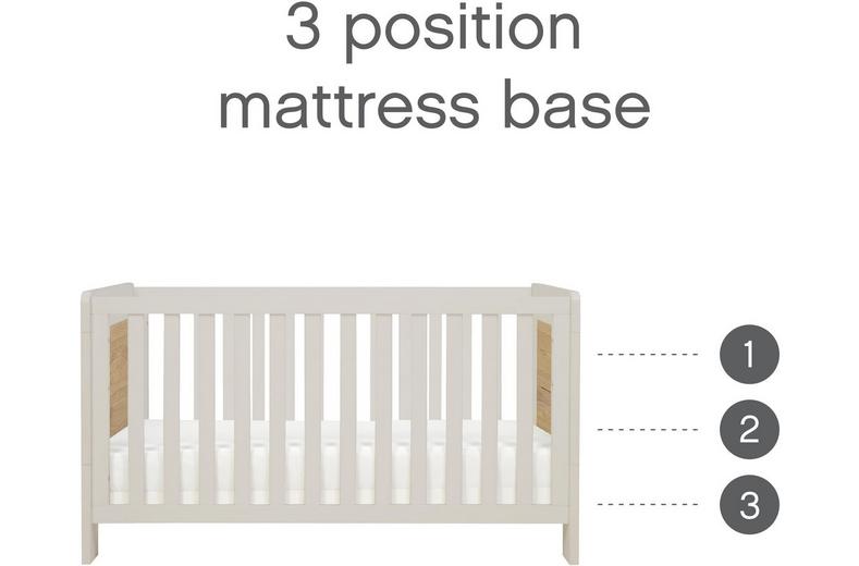 Tutti Bambini Alba Cot Bed - White Sand/Oak Tutti Bambini Alba Cot Bed - White Sand/Oak