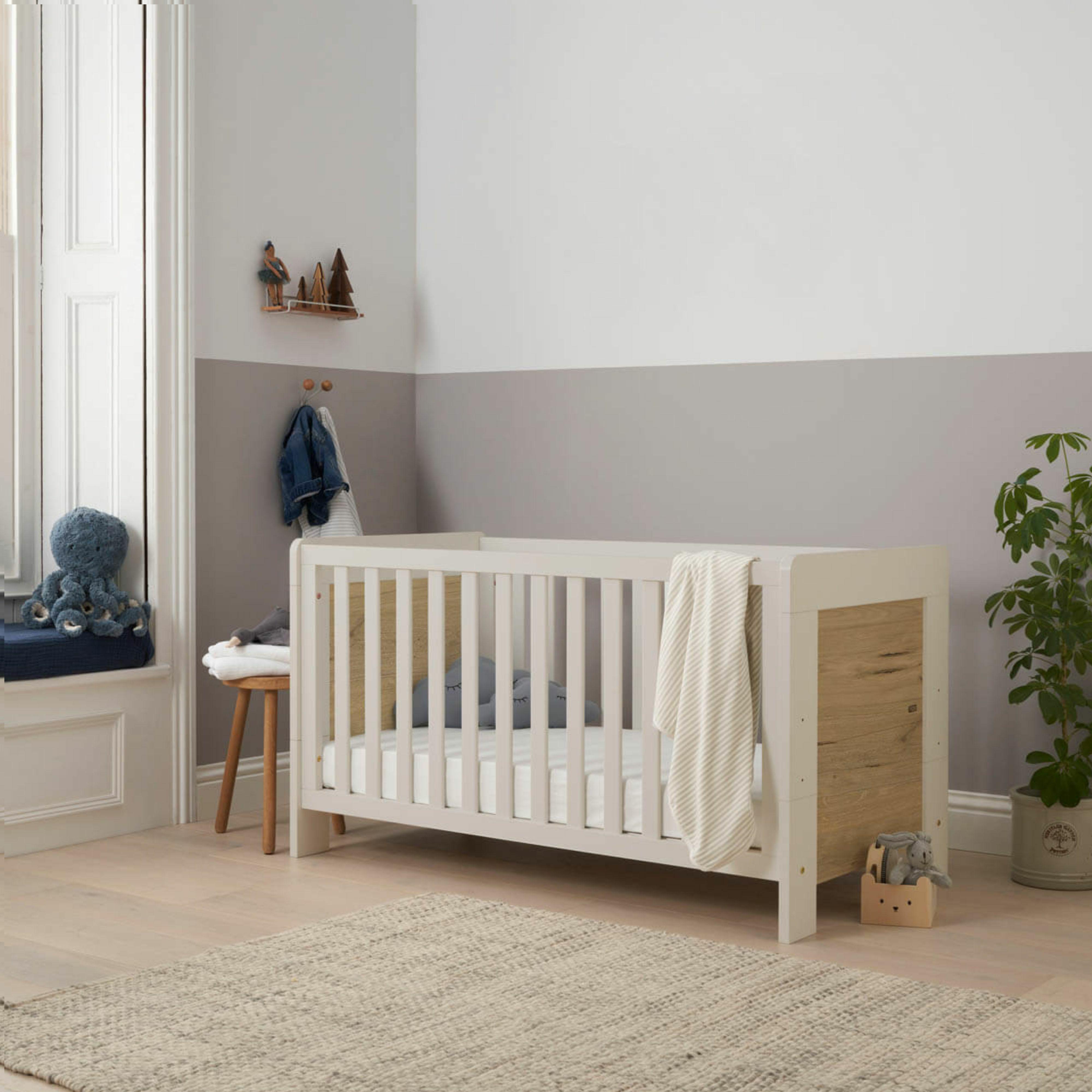 Tutti Bambini Alba Cot Bed  - White Sand/Oak