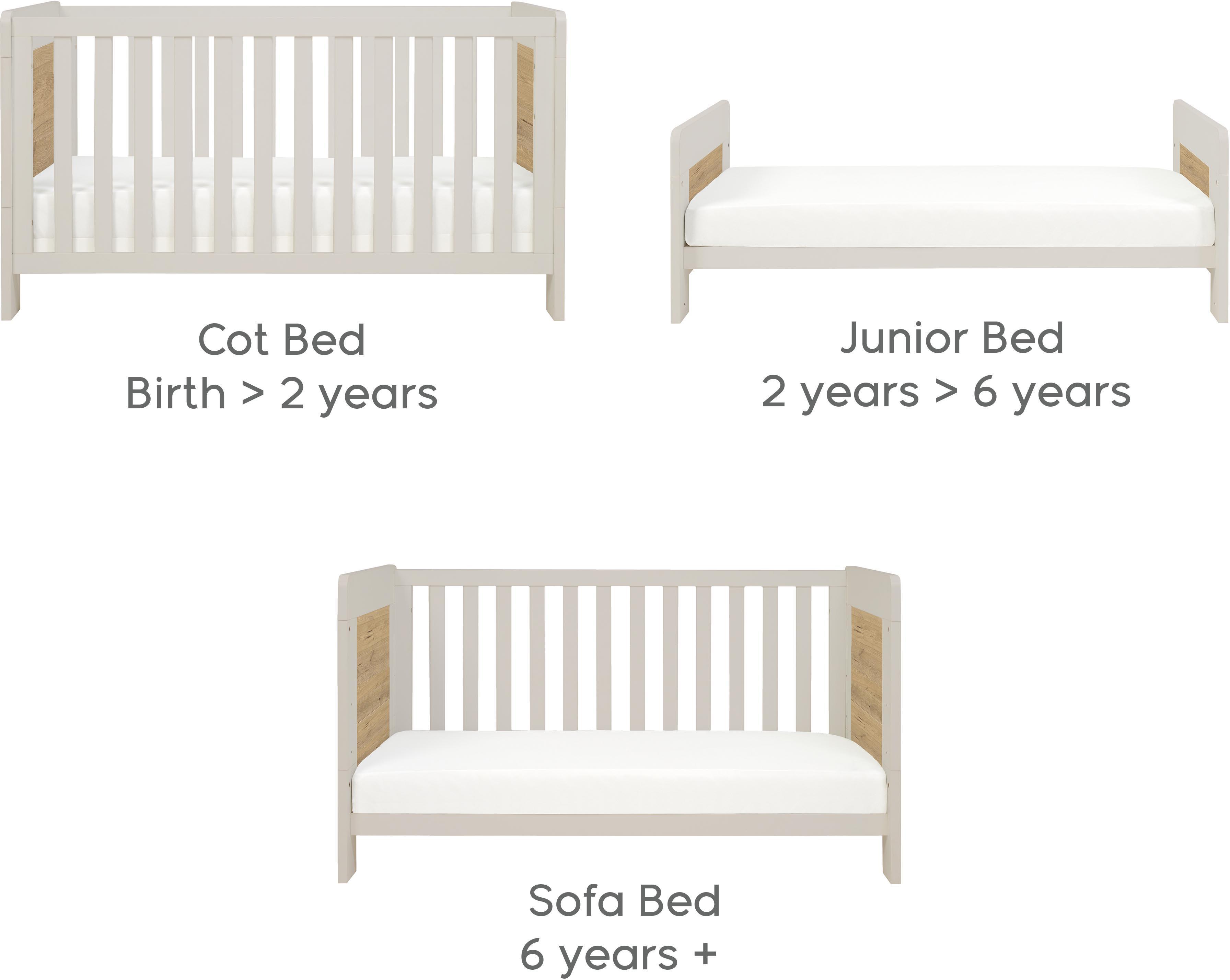 Tutti Bambini Alba Cot Bed  - White Sand/Oak