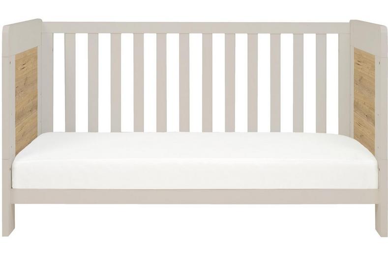 Tutti Bambini Alba Cot Bed - White Sand/Oak Tutti Bambini Alba Cot Bed - White Sand/Oak