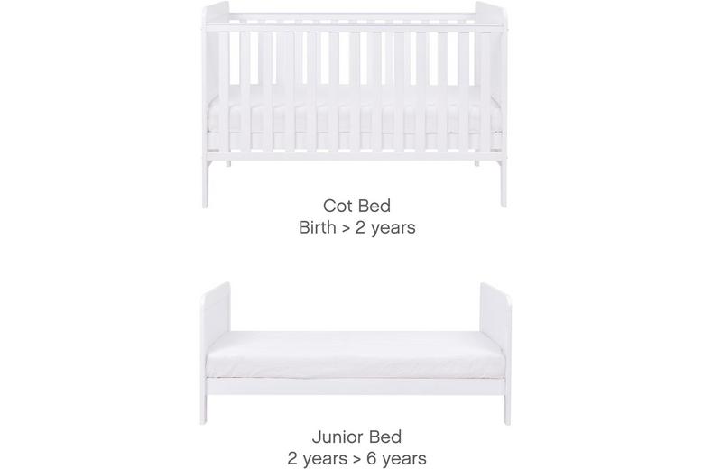 Tutti Bambini Rio Cot Bed Changer & Mattress - White Tutti Bambini Rio Cot Bed Changer & Mattress - White