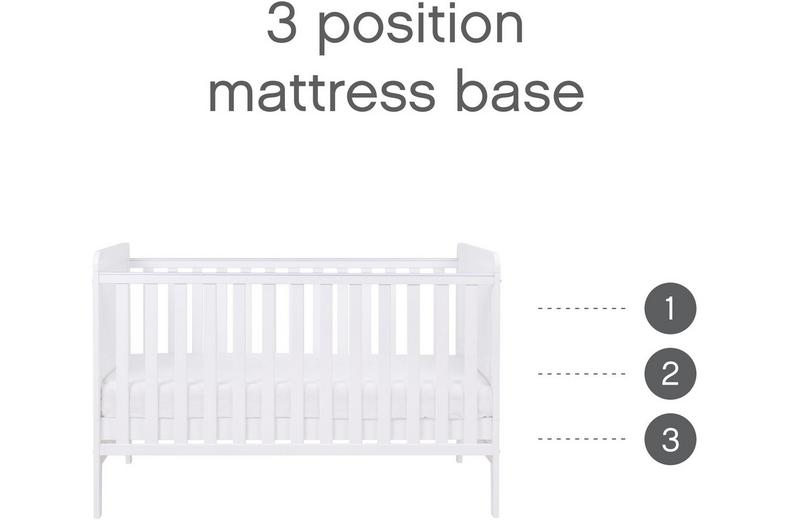 Tutti Bambini Rio Cot Bed Changer & Mattress - White Tutti Bambini Rio Cot Bed Changer & Mattress - White