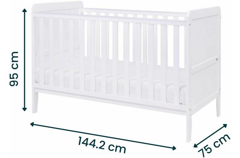 Tutti Bambini Rio Cot Bed Changer & Mattress - White Tutti Bambini Rio Cot Bed Changer & Mattress - White