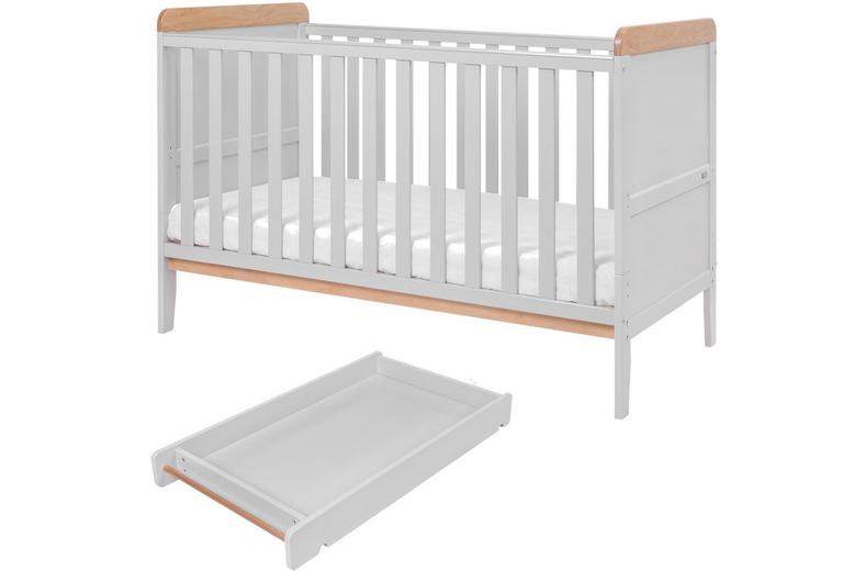 Tutti Bambini Rio Cot Bed Changer & Mattress - Grey Tutti Bambini Rio Cot Bed Changer & Mattress - Grey