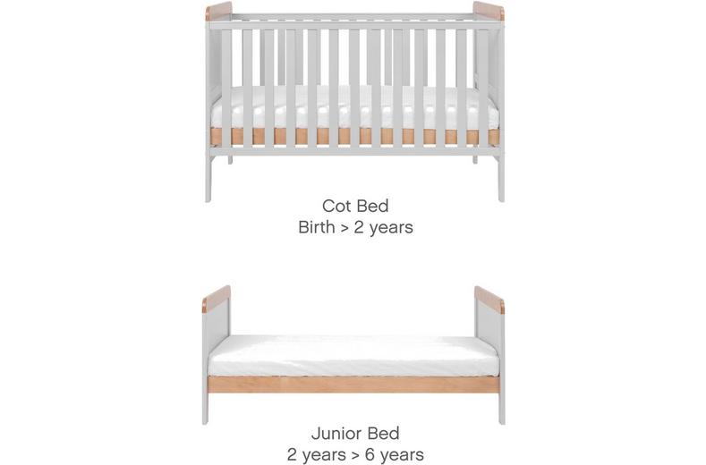 Tutti Bambini Rio Cot Bed Changer & Mattress - Grey Tutti Bambini Rio Cot Bed Changer & Mattress - Grey