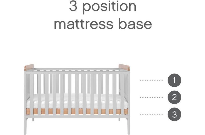 Tutti Bambini Rio Cot Bed Changer & Mattress - Grey Tutti Bambini Rio Cot Bed Changer & Mattress - Grey