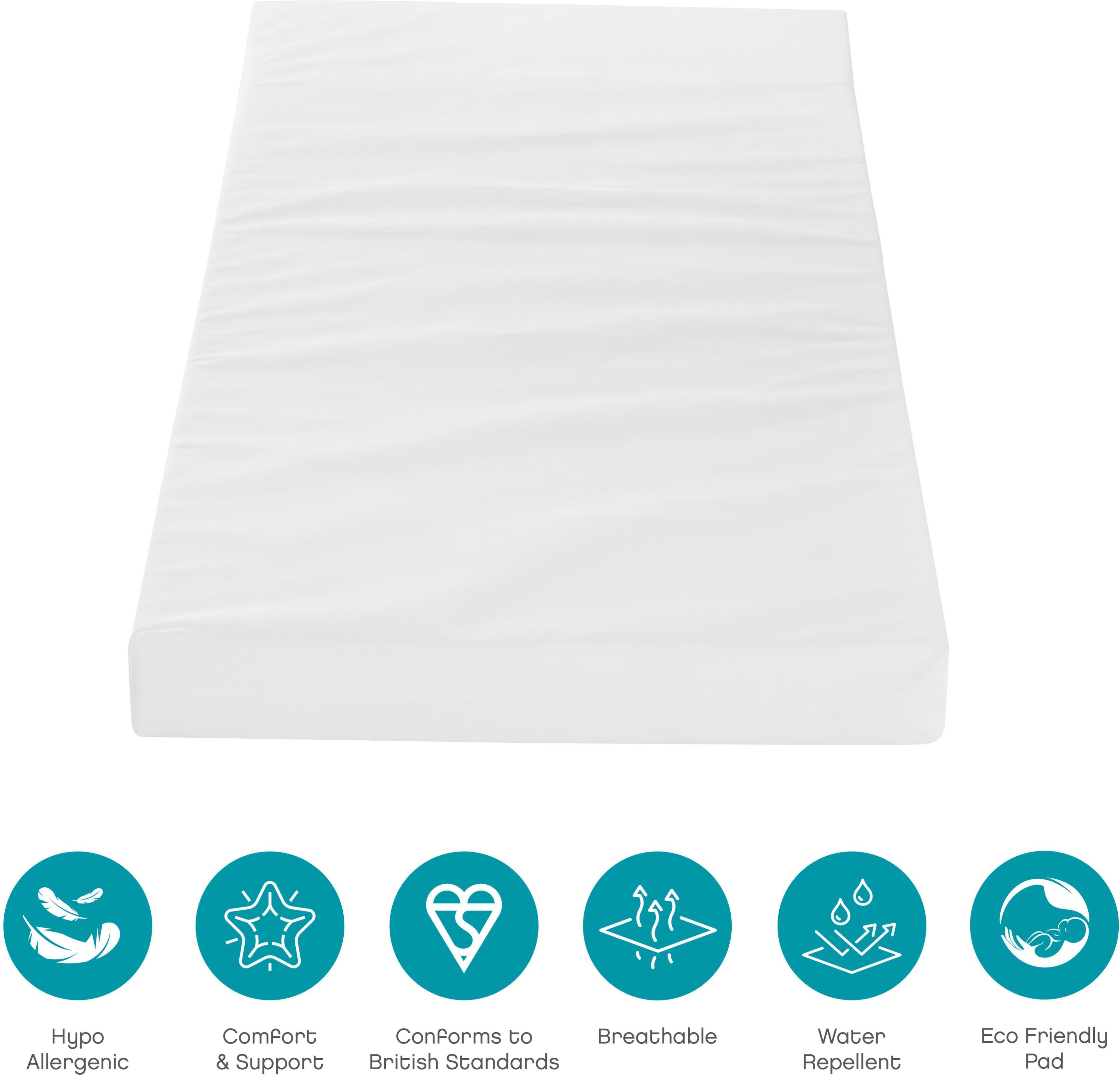 Tutti Bambini Rio Cot Bed Changer & Mattress - Grey